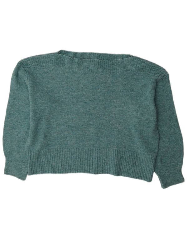 Zara Womens Boat Neck Jumper Sweater UK 18 XL Blue Acrylic