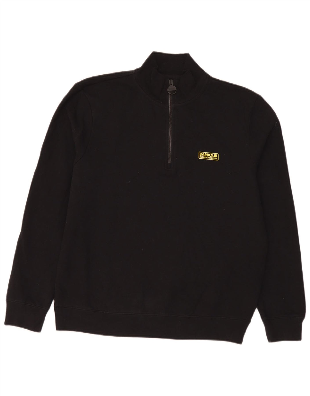 Felpa da uomo Barbour con zip collo maglione XL cotone nero