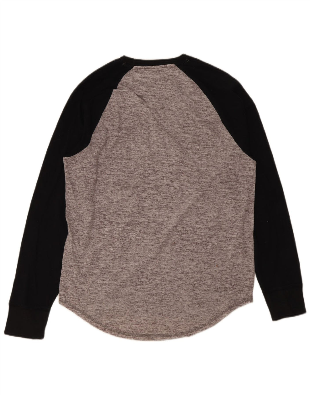 Hollister Mens Graphic Top Long Sleeve Medium Grey Colourblock Cotton
