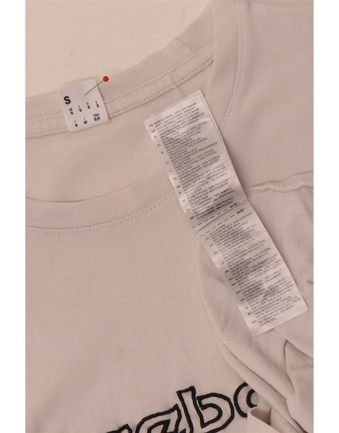 T-shirt grafica da uomo Reebok Top Small in cotone bianco