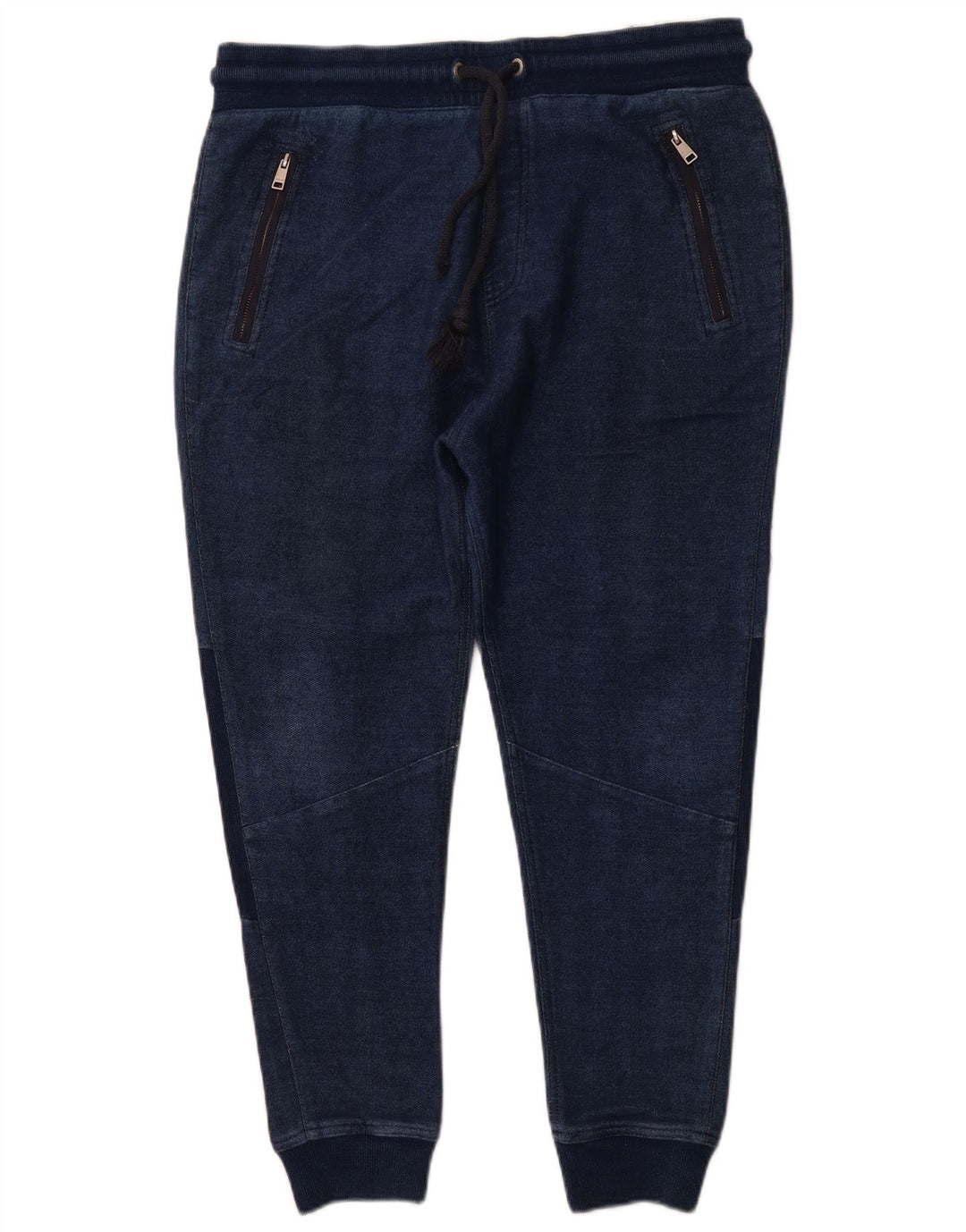 ZARA Mens Joggers Cropped Trousers XL Blue Cotton