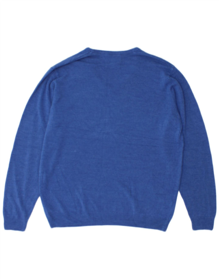 Marks & Spencer Herre V-hals sweater XL Blå Akryl