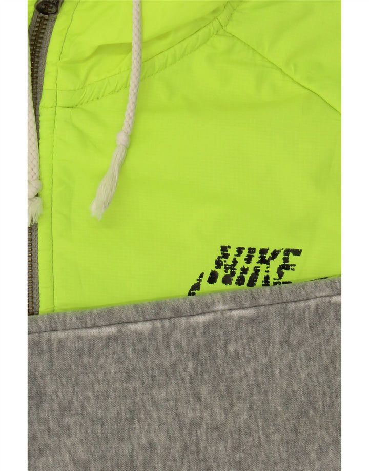 NIKE Mens Zip Hoodie Sweater Small Grey Colourblock Cotton Vintage Nike and Second-Hand Nike from Messina Hembry 