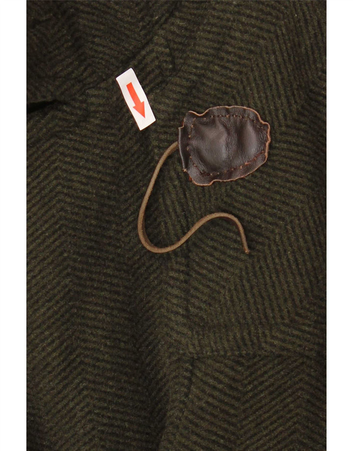 Vintage Ανδρικό παλτό Duffle με κουκούλα UK 38 Medium Khaki Wool