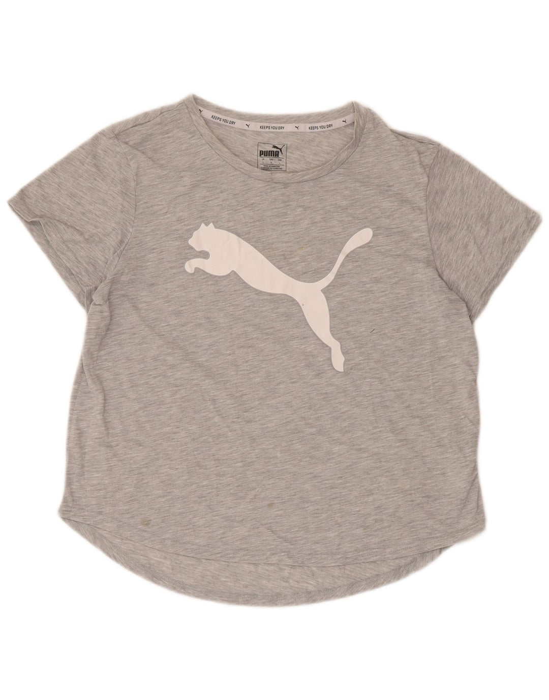 Puma Womens Graphic T-Shirt Top UK 14 Large Grey Flecked Polyester