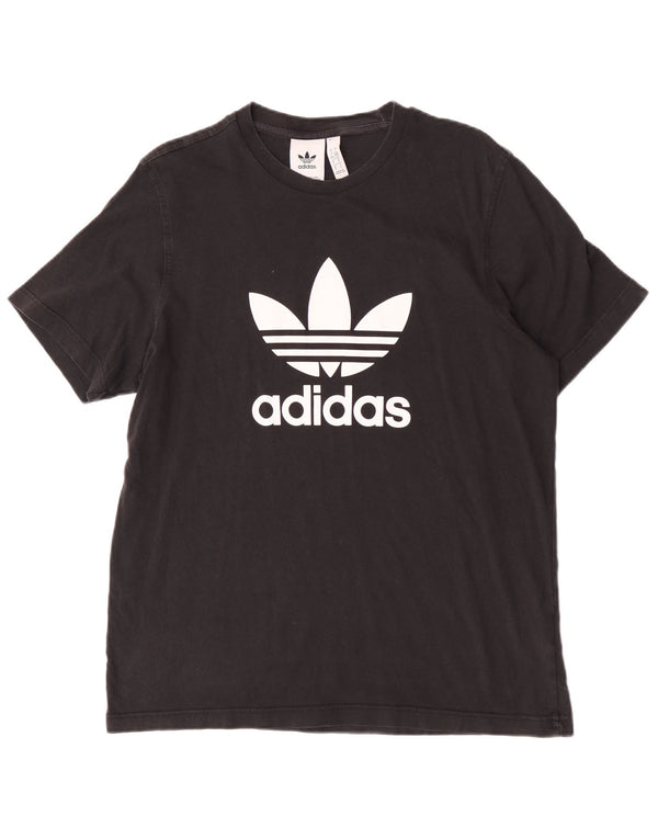 T-shirt grafica da uomo Adidas Top grande in cotone nero