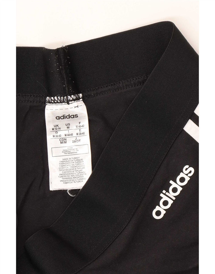 Adidas Womens Leggings UK 12/14 Medium Black Cotton
