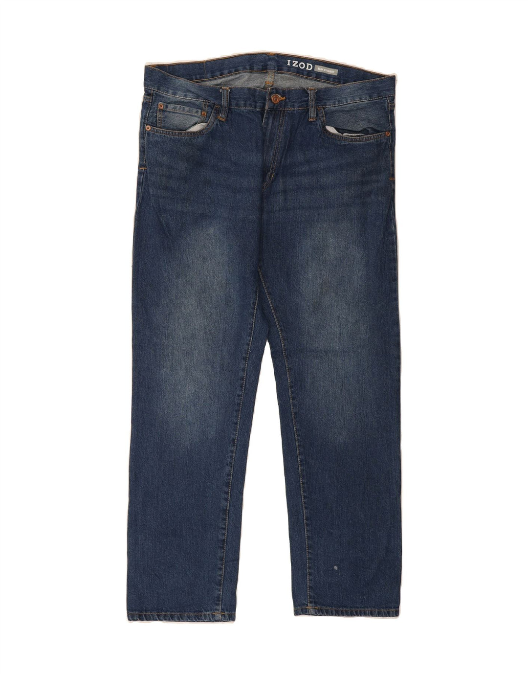IZOD Mens Slim Straight Jeans W34 L32 Blue Cotton Vintage Izod and Second-Hand Izod from Messina Hembry 