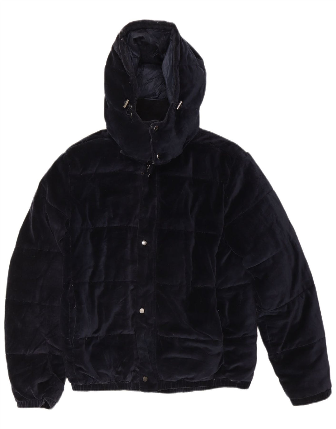 Zara Herren-Jacke mit Kapuze, gepolstert, Größe 40, Marineblau, Polyester