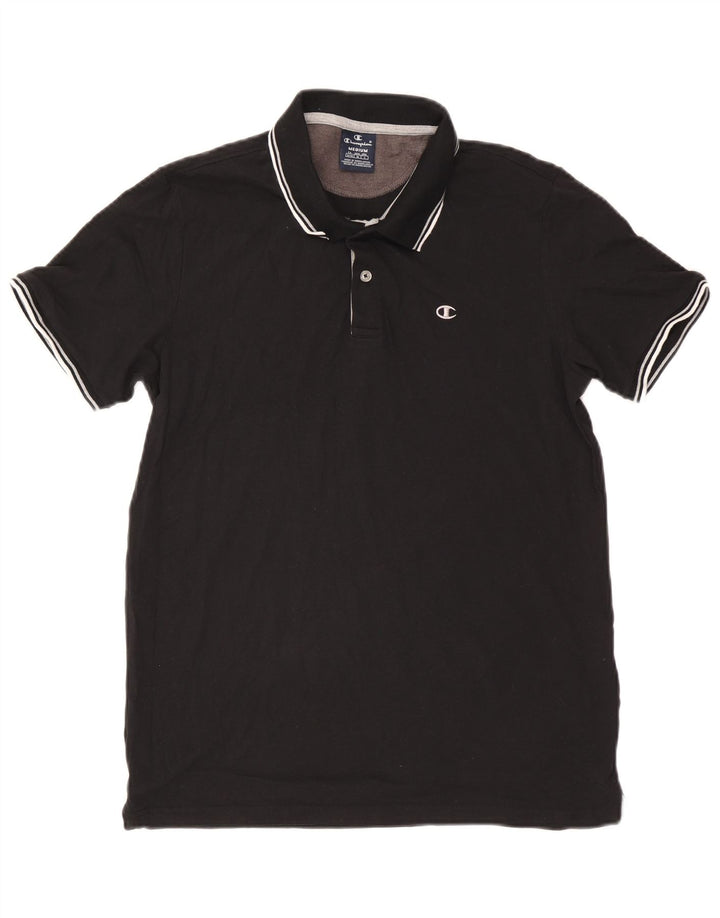 Champion Mens Polo Shirt Medium Black Cotton