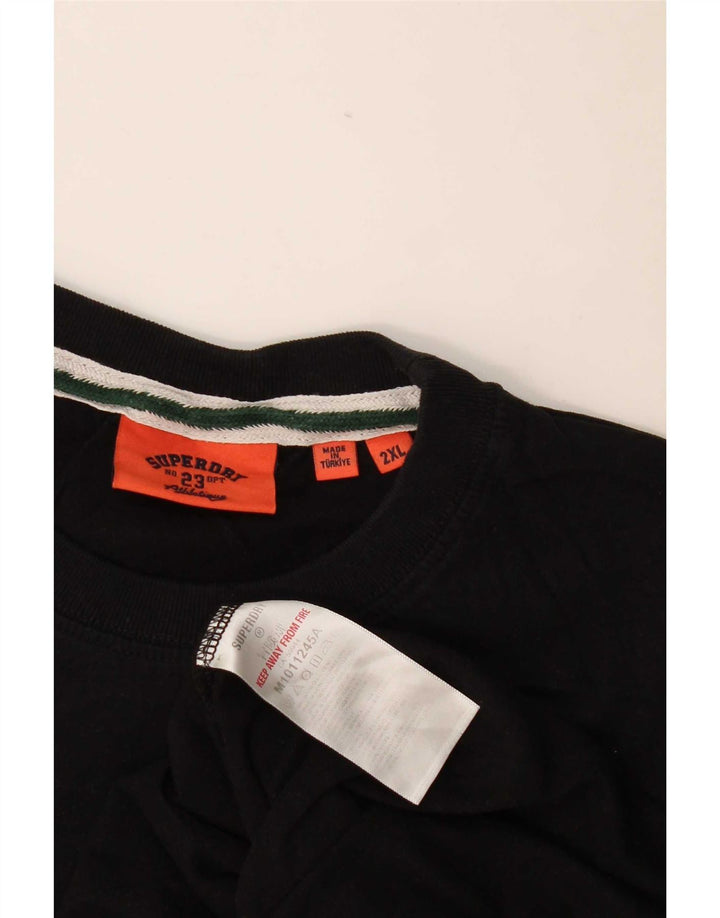 Superdry Womens T-Shirt Top 2XL Black Cotton