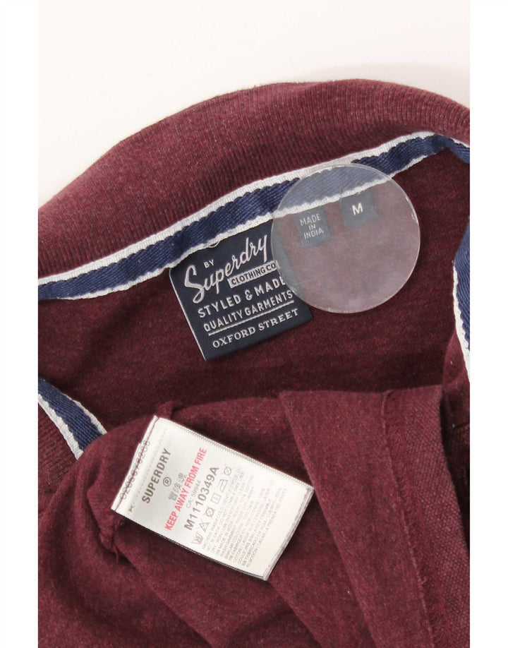Superdry Mens Graphic Polo Shirt Medium Burgundy Cotton