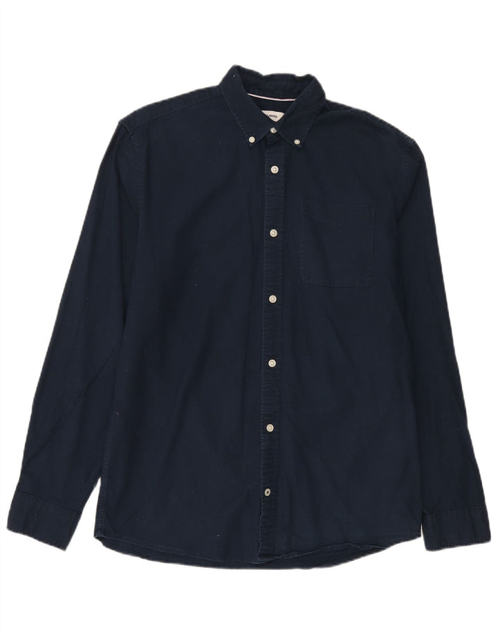 Jack & Jones Mens Shirt Medium Navy Blue Cotton