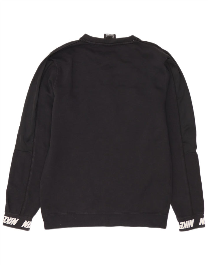 NIKE Mens Graphic Sweatshirt Jumper Small Black Cotton