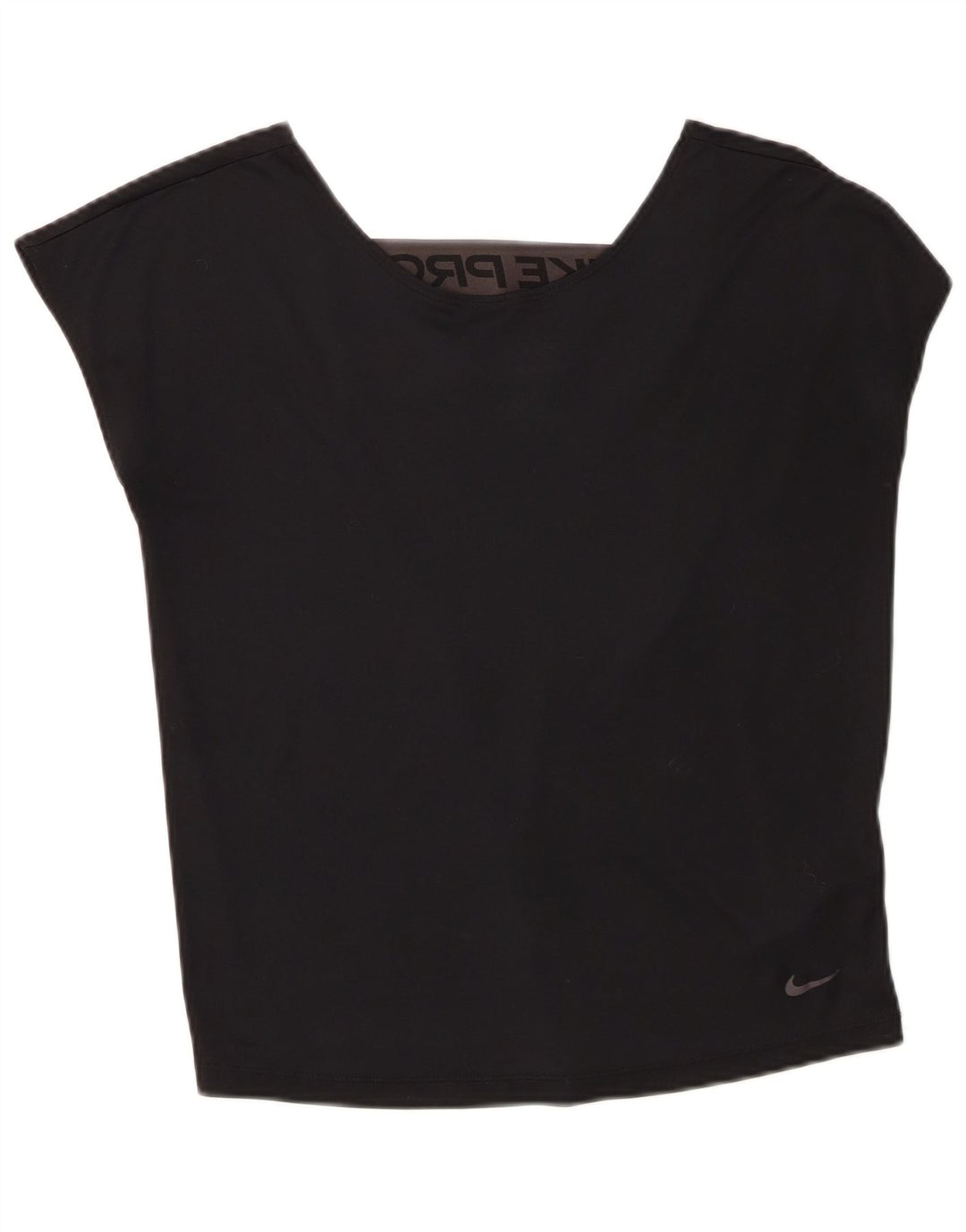 Nike Womens Dri Fit Oversized Graphic Vest Top UK 6 XS Black Polyester
