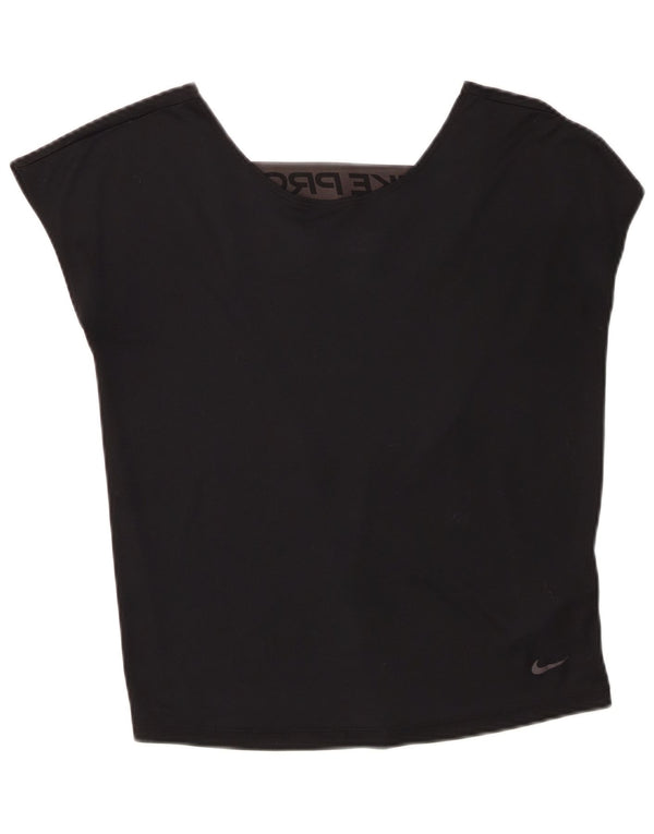 Nike Womens Dri Fit Oversized Graphic Vest Top UK 6 XS Black Polyester