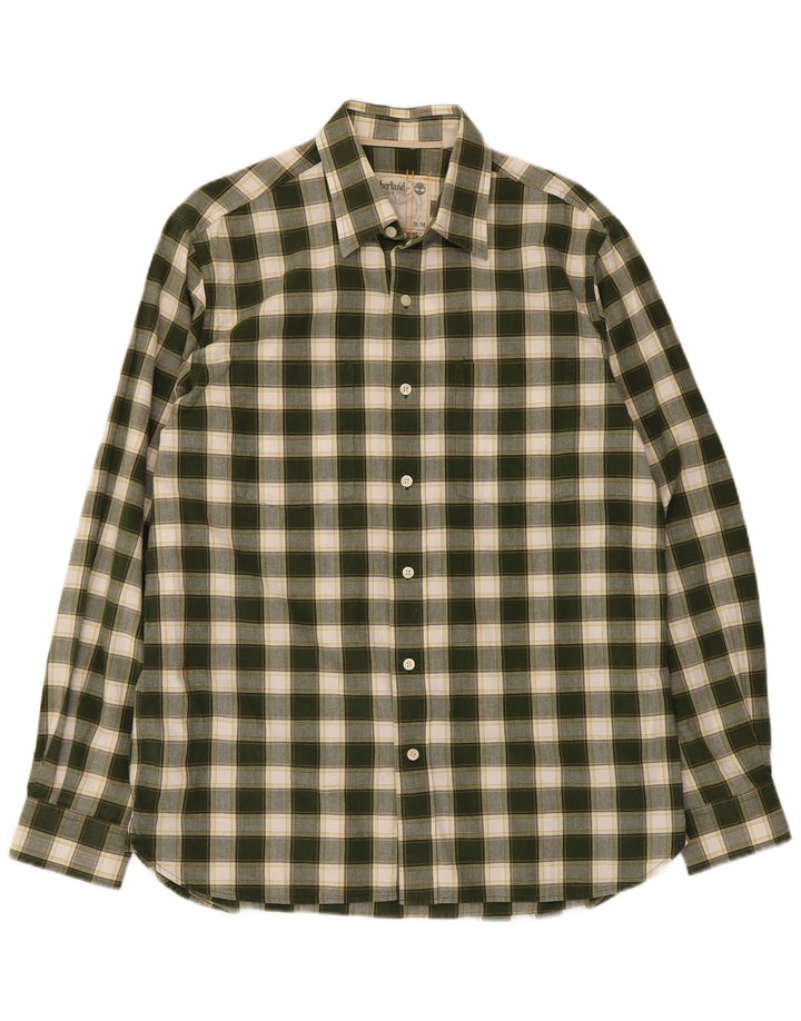 Timberland Chemise Regular Fit Homme Vert Moyen à Carreaux en Coton