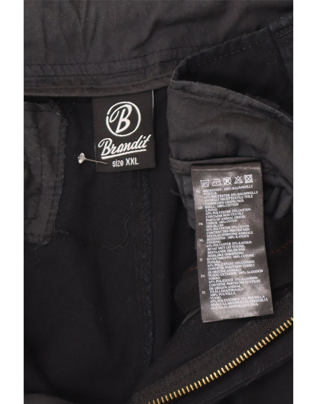Brandit Mens Cargo Shorts 2XL W42 Black Cotton