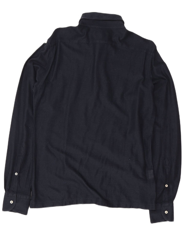 Camicia pullover da uomo Boggi in cotone blu navy medio