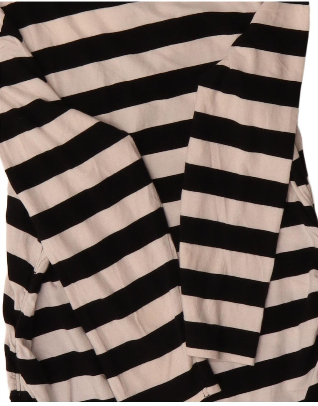 Michael Kors Womens Top 3/4 Sleeve UK 12 Medium Black Striped Cotton