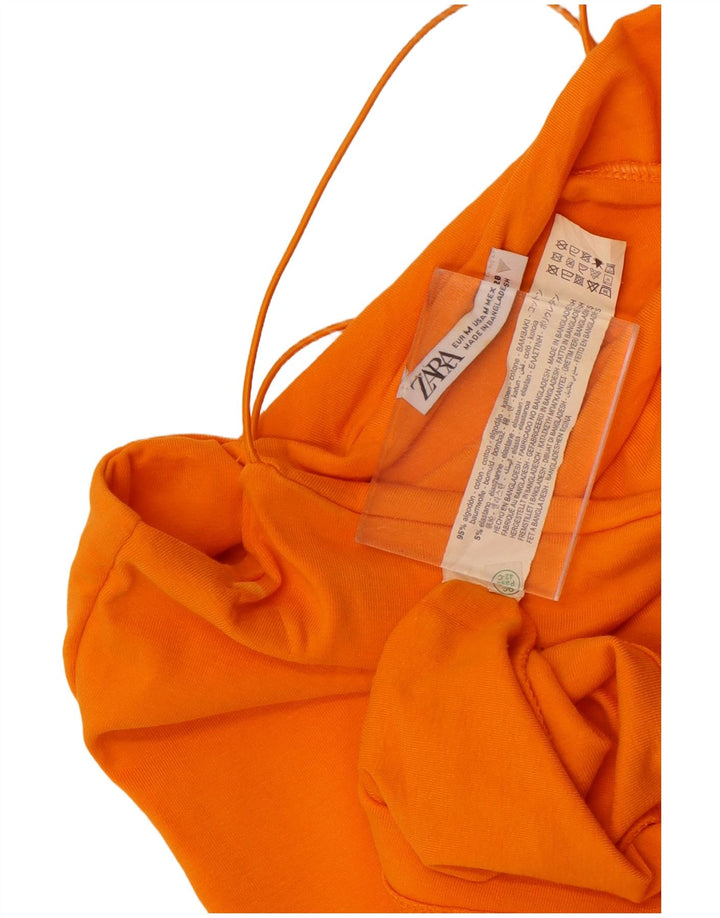 Zara Dame Slip Dress UK 12 Medium Orange Bomuld
