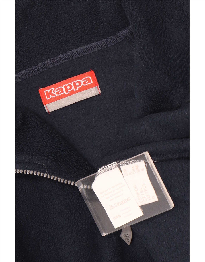 Kappa Mens Zip Neck Fleece Jumper Small Navy Blue Polyester