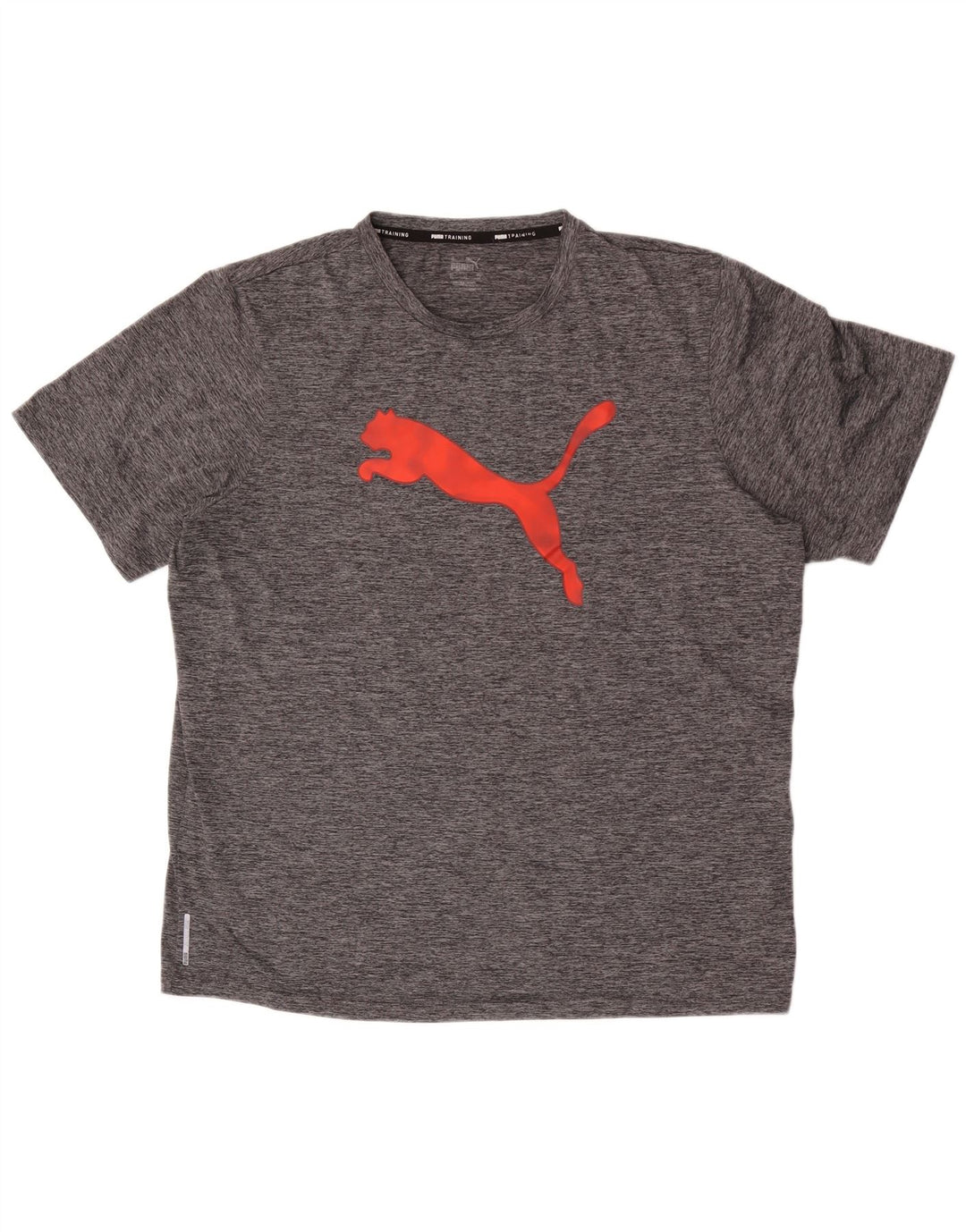 Puma Mens Training Graphic T-Shirt Top XL Grey Flecked Polyester