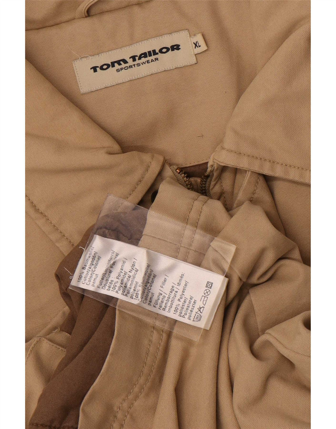 Tom Tailor Mens Utility Jacket UK 42 XL Beige Cotton