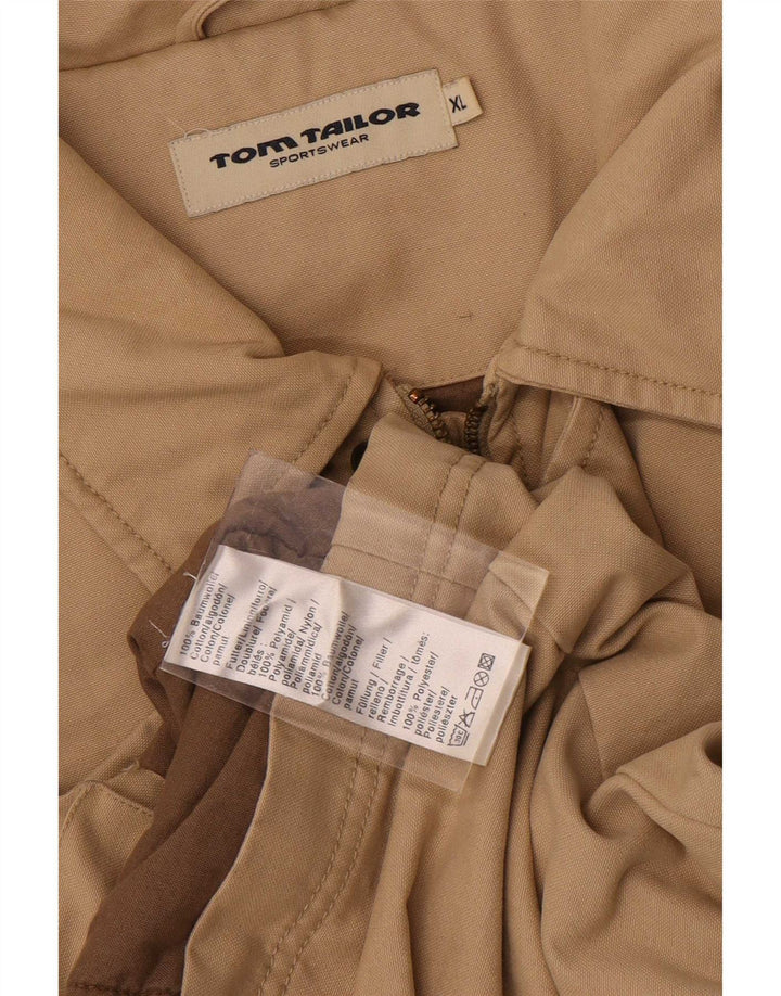 Tom Tailor Mens Utility Jacket UK 42 XL Beige Cotton