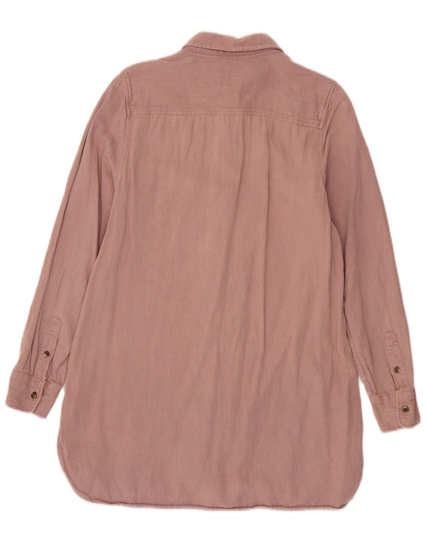 Fat Face Womens Long Sleeve Shirt UK 10 Small Pink Linen