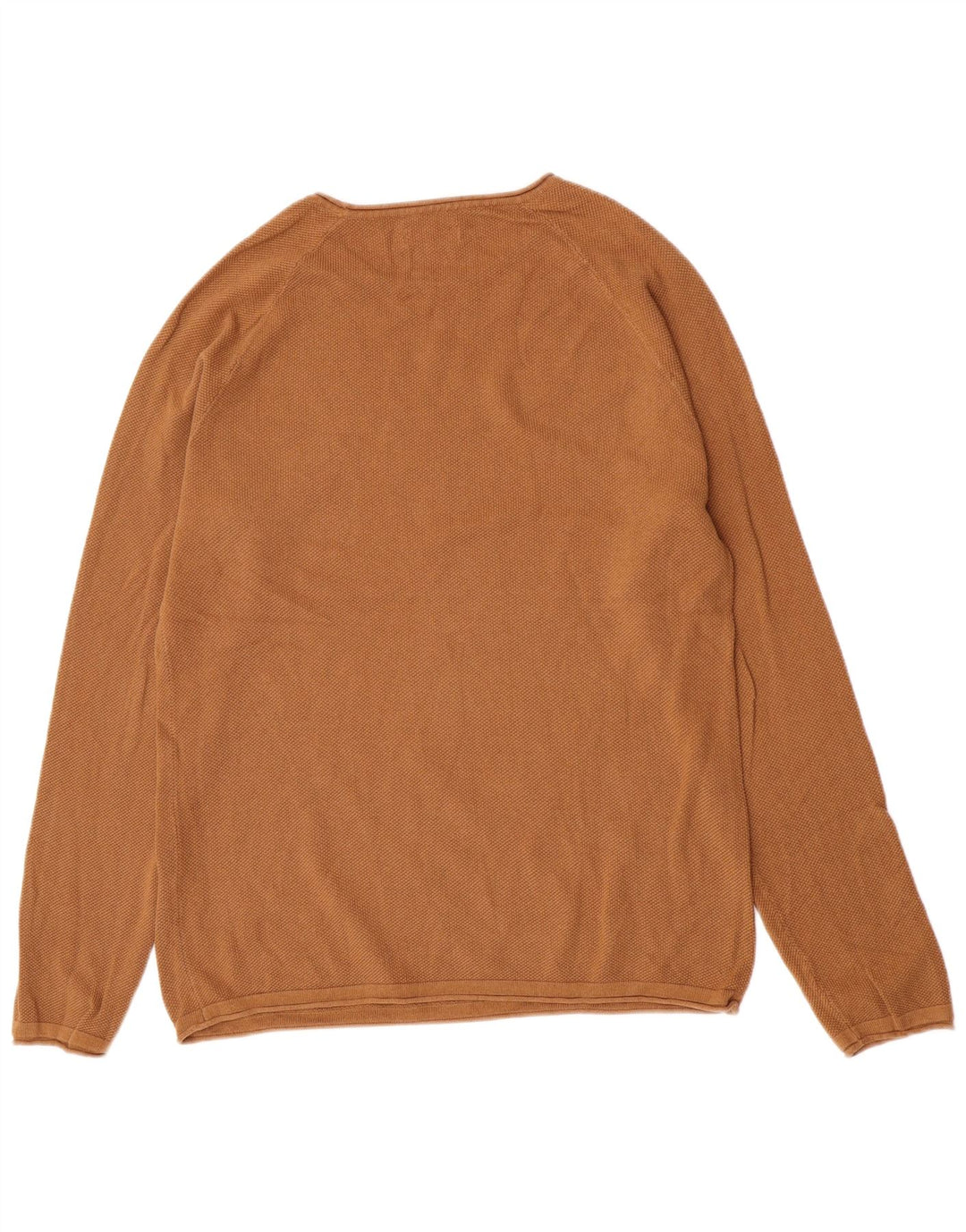 Jack & Jones Mens Crew Neck Jumper Sweater Large Brown Cotton