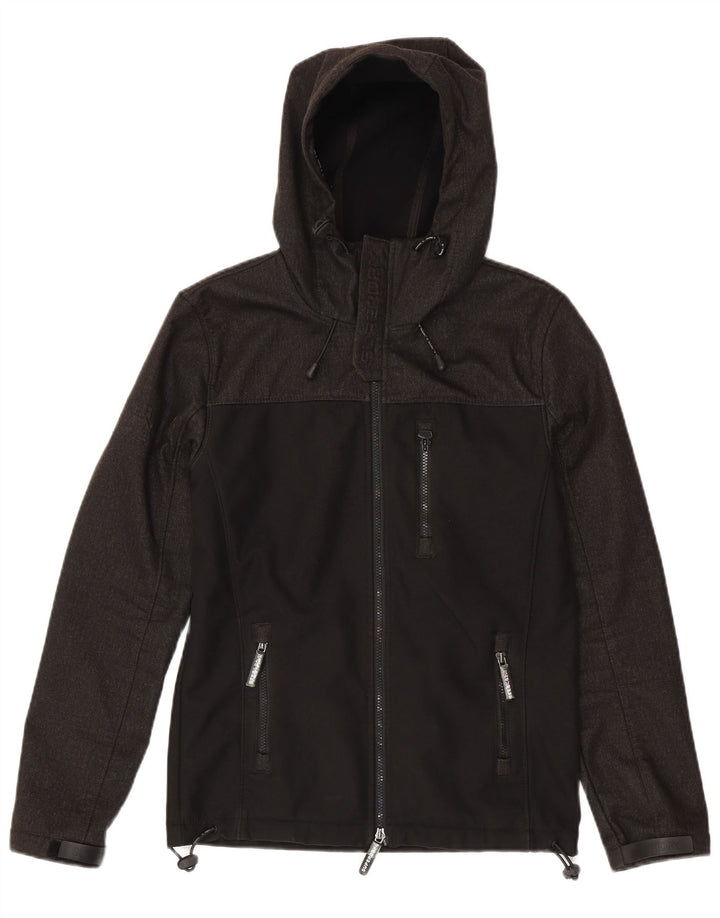 Superdry Mens The Windtrekker Rain Jacket UK 36 Small Black Colourblock