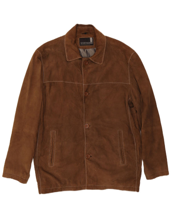 Ανδρικό Suede Jacket Werther IT 54 2XL Καφέ Δερμάτινο