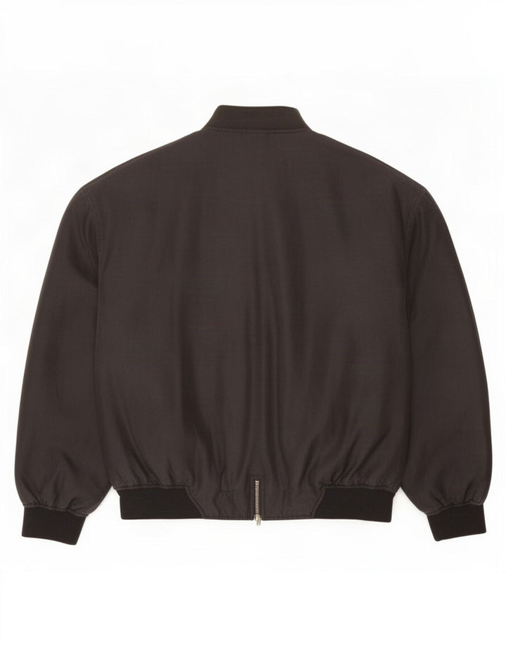 Monza Mens Bomber Jacket UK 40 Large Black Silk