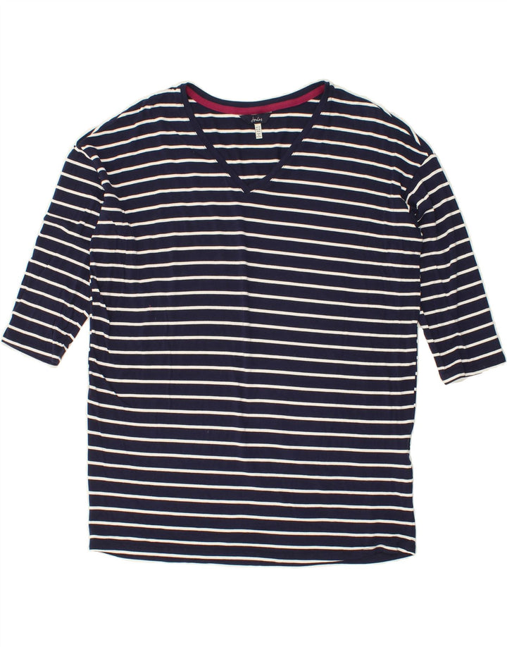JOULES Womens Oversized Top 3/4 Sleeve UK 10 Small  Navy Blue Striped Vintage Joules and Second-Hand Joules from Messina Hembry 