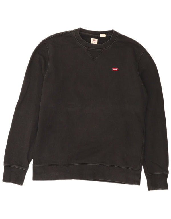 Levi's Uomo Standard Felpa Maglione Cotone Nero Medio