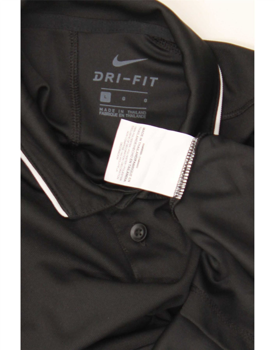 Nike Boys Dri Fit Polo Shirt 12-13 Years Large Black Polyester