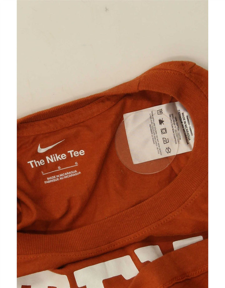 Nike Mens Texas Graphic T-Shirt Top Large Orange Cotton