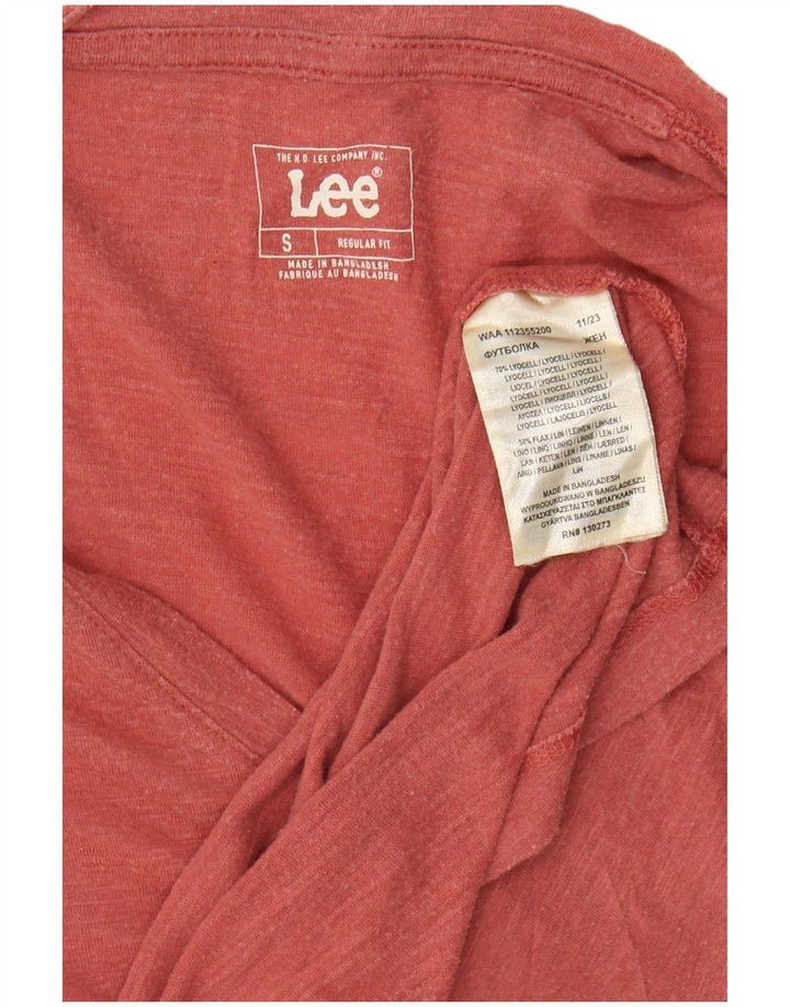 LEE Womens Regular Fit T-Shirt Top UK 10 Small Red Lyocell
