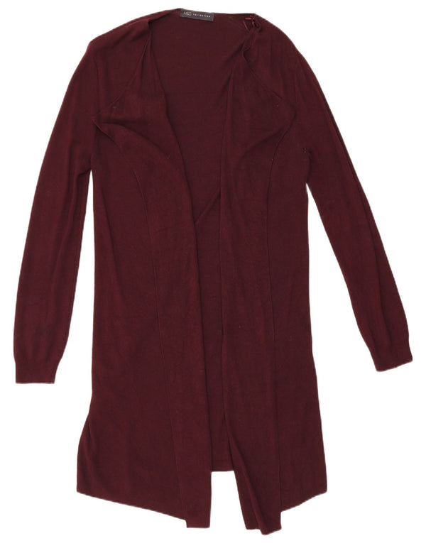 Marks & Spencer Damen Longline Open Cardigan Pullover UK 10 Small Burgund