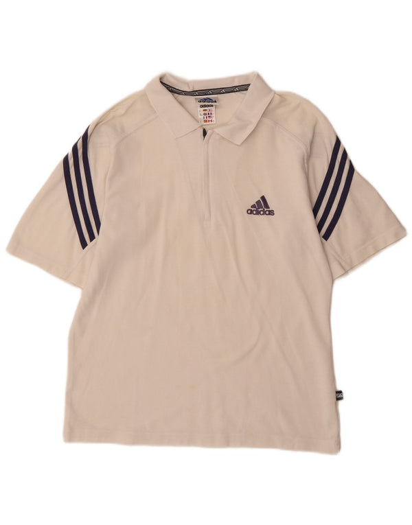 Adidas Polo Hombre UK 40/42 Medio Blanco Algodón