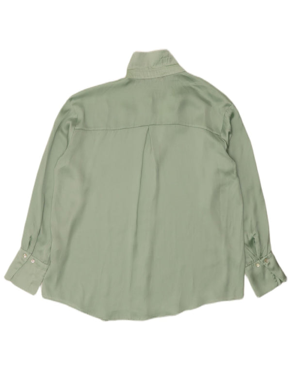 Camicetta camicia oversize da donna Zara UK 14 Poliestere verde medio