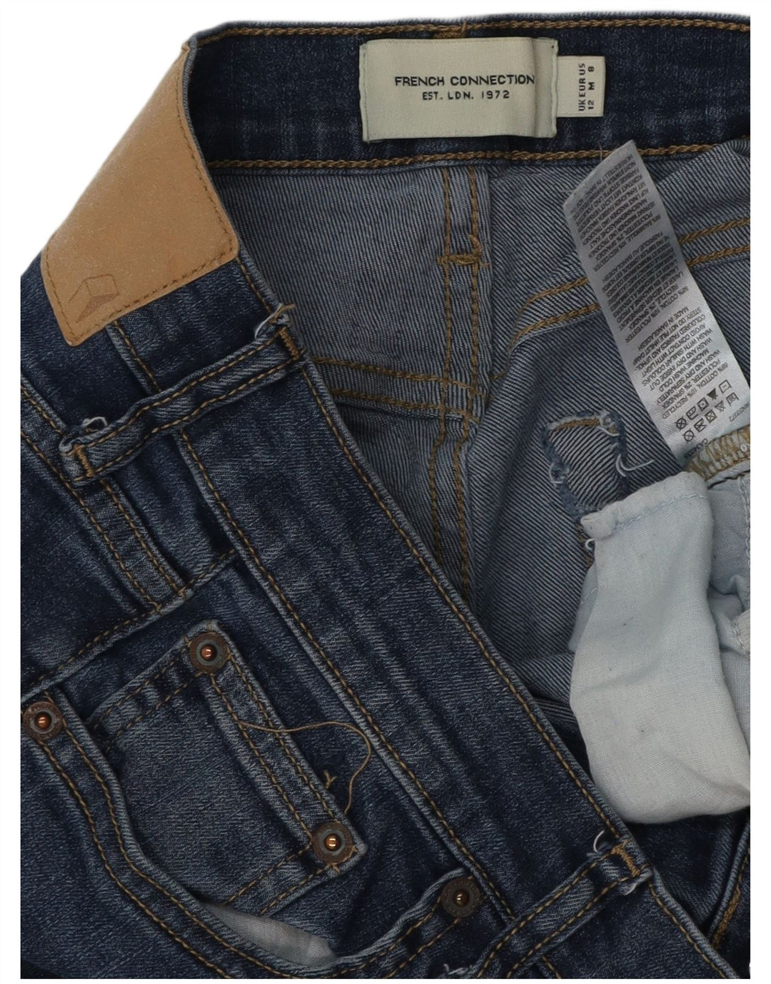 FRENCH CONNECTION Womens Slim Jeans UK 12 Medium W30 L27 Blue Cotton