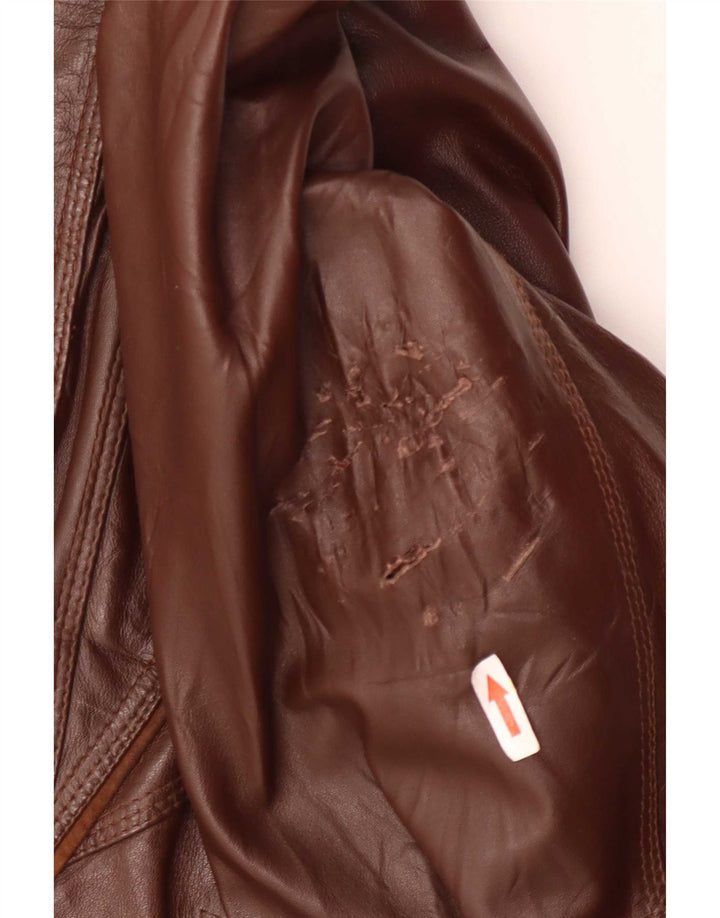 Roger Kent Veste en cuir pour homme UK 40 Large Marron
