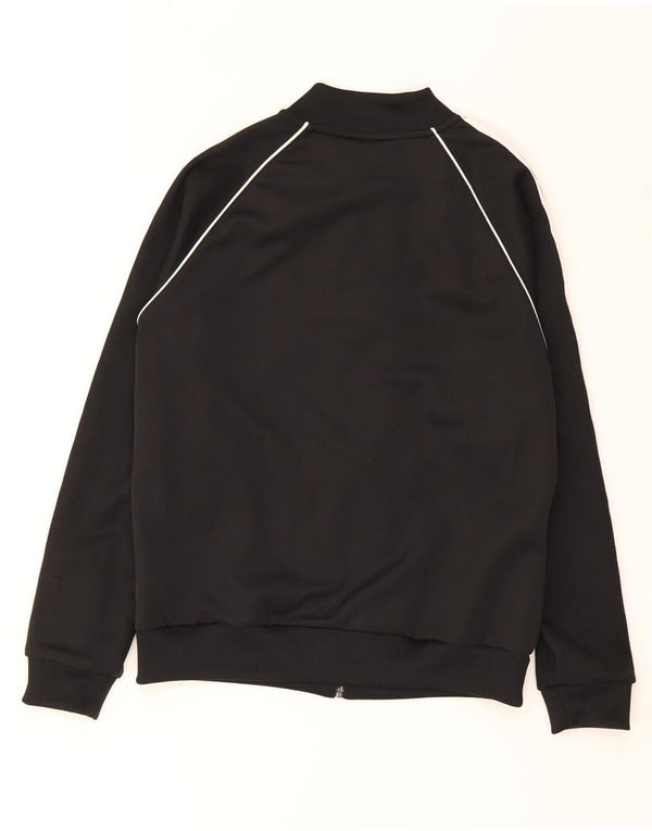Adidas Mujer Chándal Top Chaqueta UK 12 Mediano Negro Poliéster