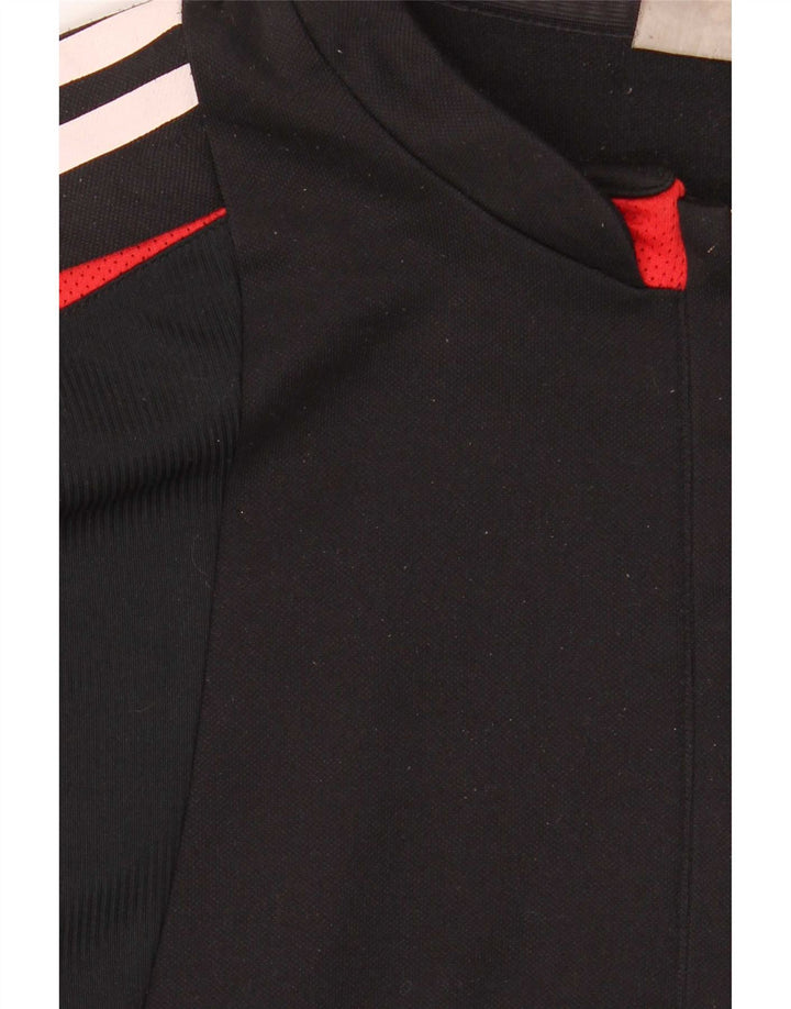 Adidas Haut de survêtement à col zippé pour homme Large Noir Colourblock