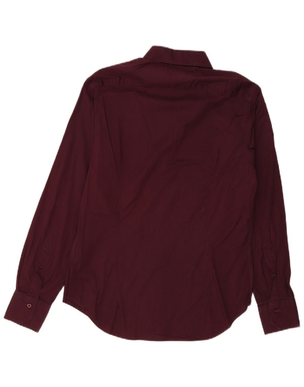 Carrera Mens Shirt Medium Burgundy Cotton