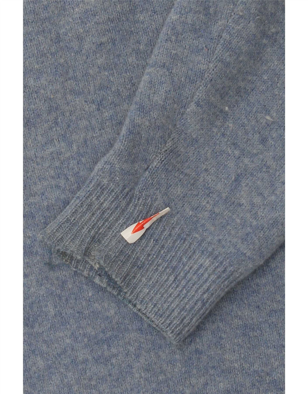 Męski sweter Asics z dekoltem w kształcie litery V, duży, niebieski, z owczej wełny