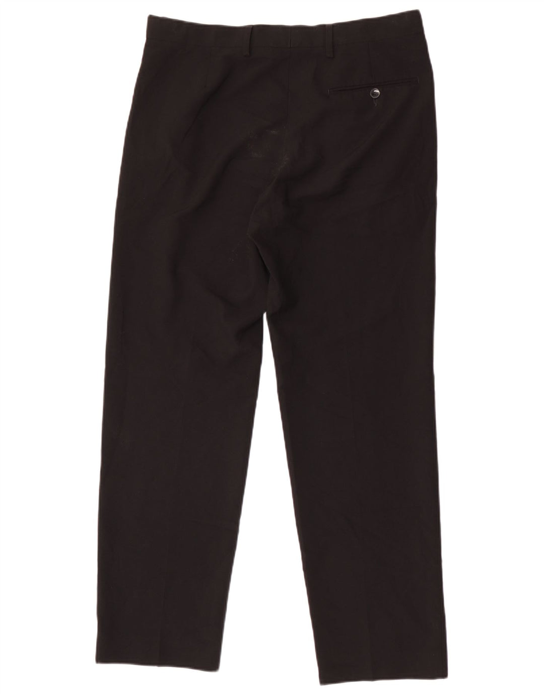Marks & Spencer Mens Straight Regular Suit Trousers W34 L31 Black Polyester