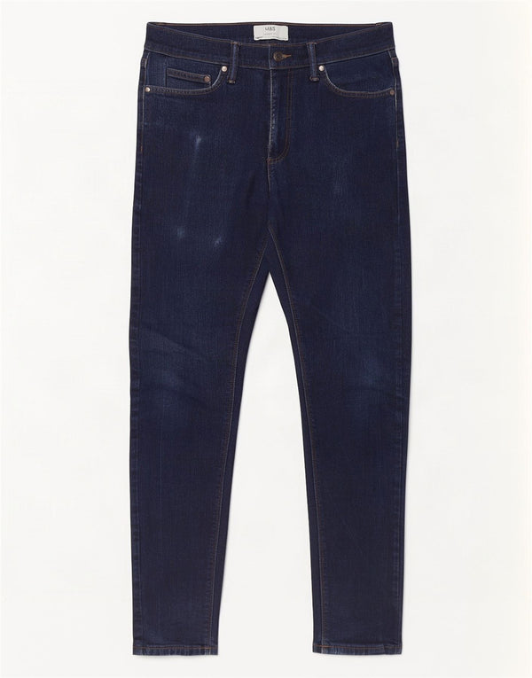 Marks & Spencer Vaqueros pitillo para hombre W30 L31 Algodón azul marino